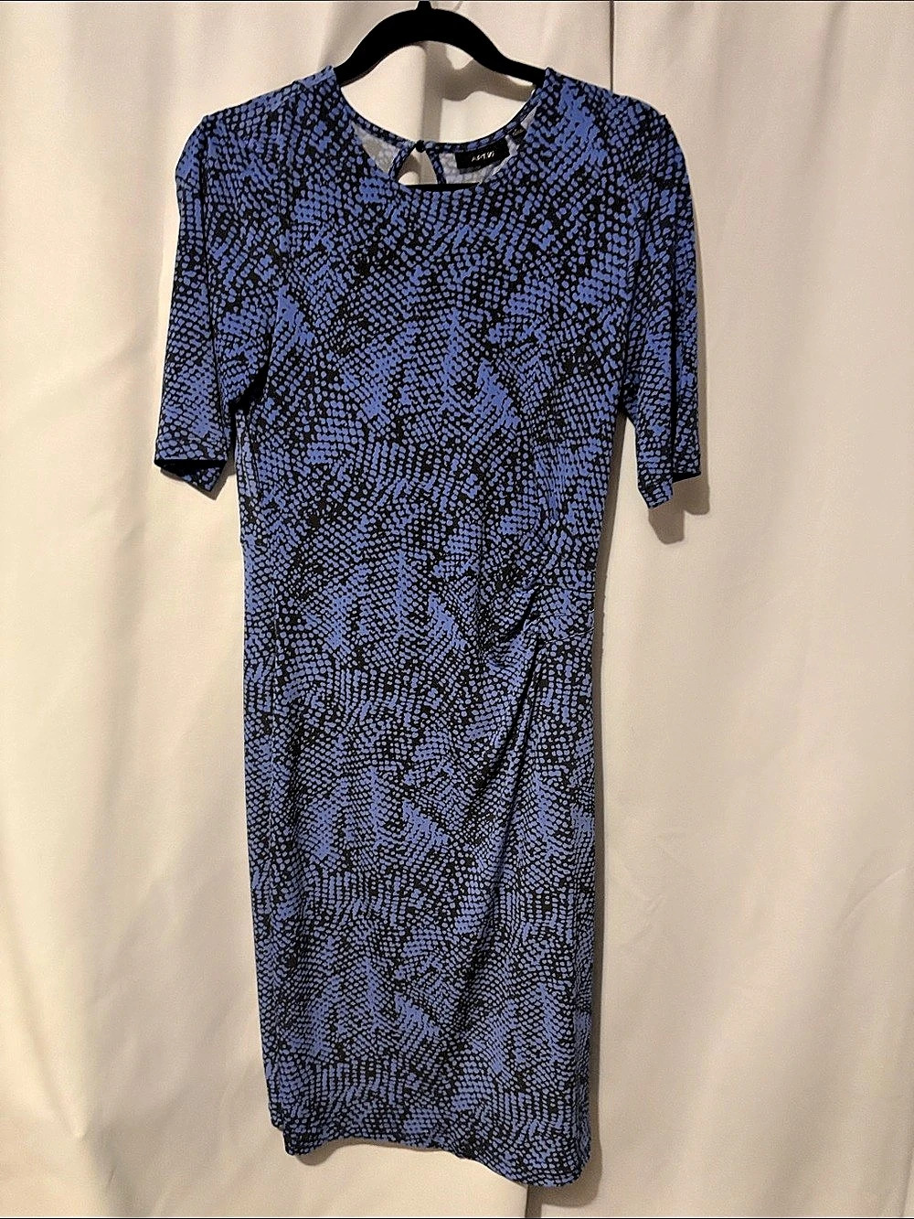 APT. 9 Animal Print Midi Dress in Blue & Black Size Small